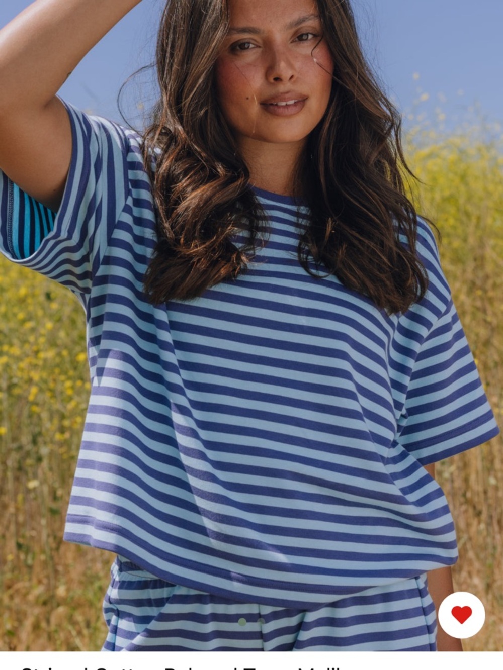 Daily Drills Blue Striped Women's Tee & Matching Pants
